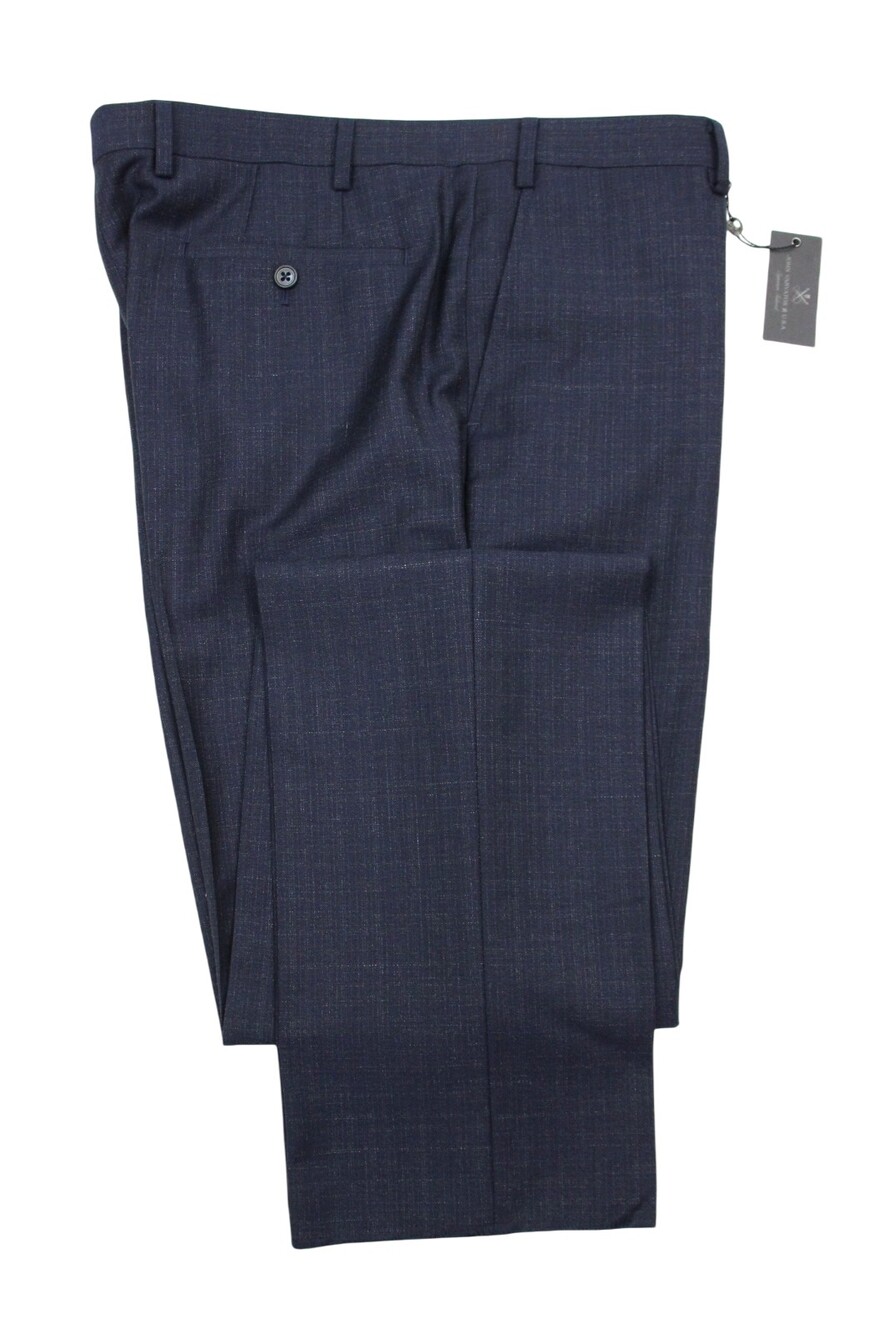 $248 John Varvatos Street Suit Pants 36 Mens Slim Fit Navy Wool Flat Front